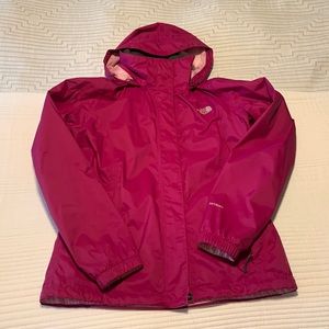 North Face hot pink women’s rain coat
